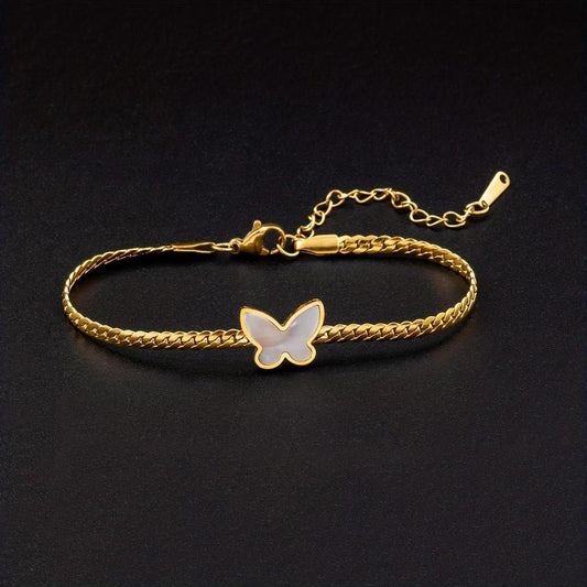 1 Pc Butterfly Hanging Gold Plated Charm Bracelet